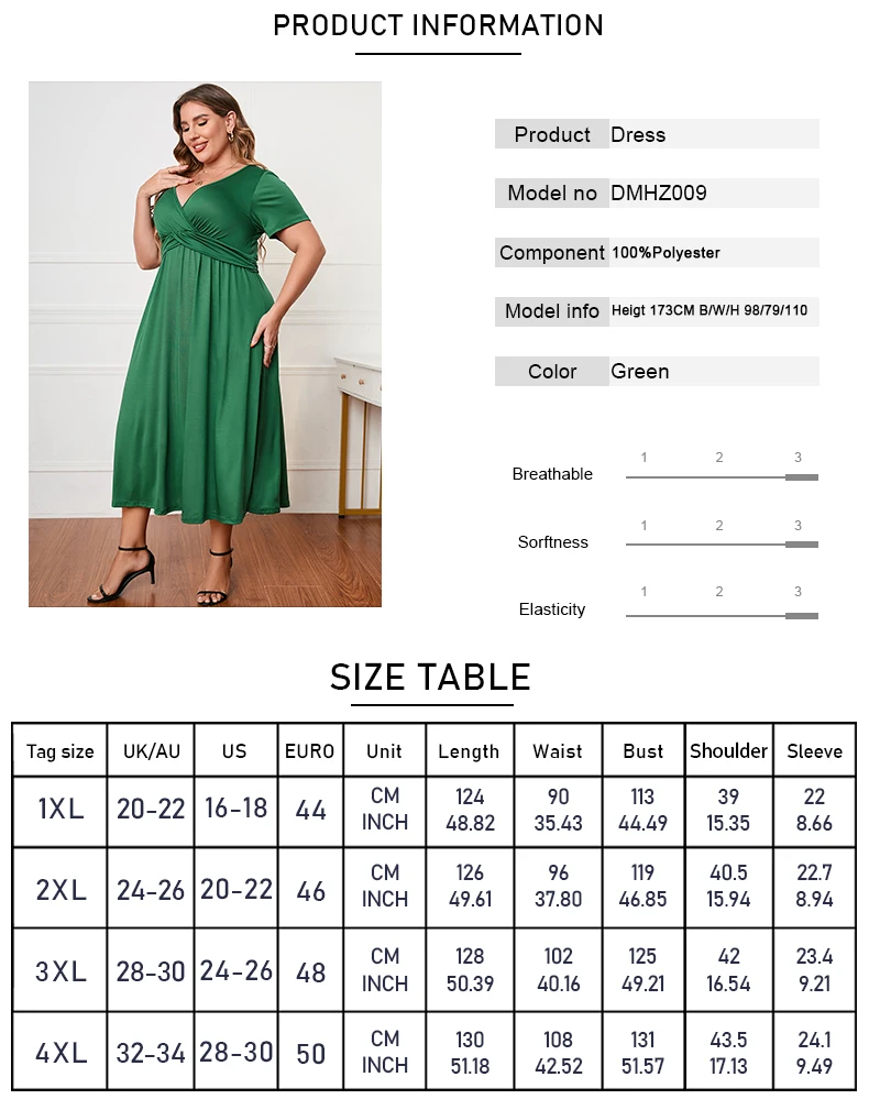 Jade Plus Size Deep V-Neck Maxi Dress